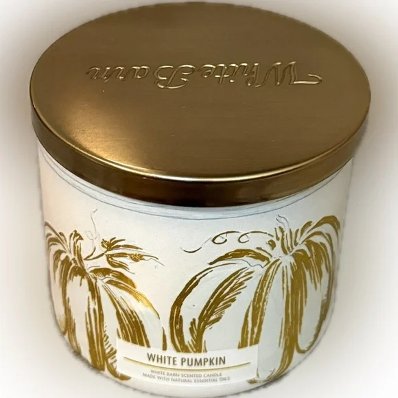 🎃WHITE BARN🎃White Pumpkin 3-Wick Candle/NWT - Picture 4 of 6